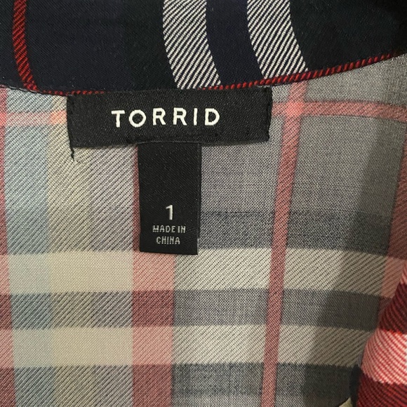 Maxi Kimono - Challis Plaid Red & Blue Duster - Picture 8 of 8